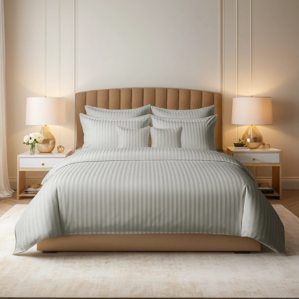 SILVER stripe SUMMER COMFORTER SET- 8 PCS